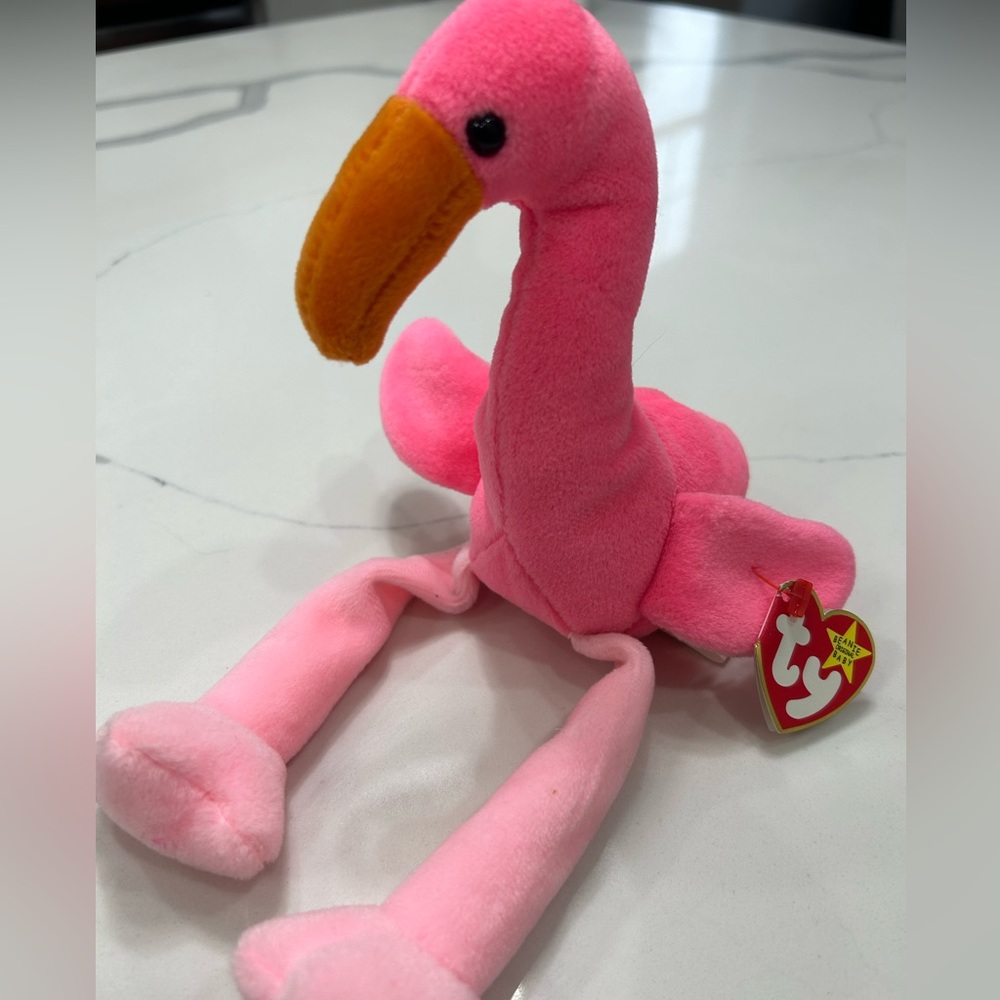 Rare Beanie Babie Pinky with errors 1995